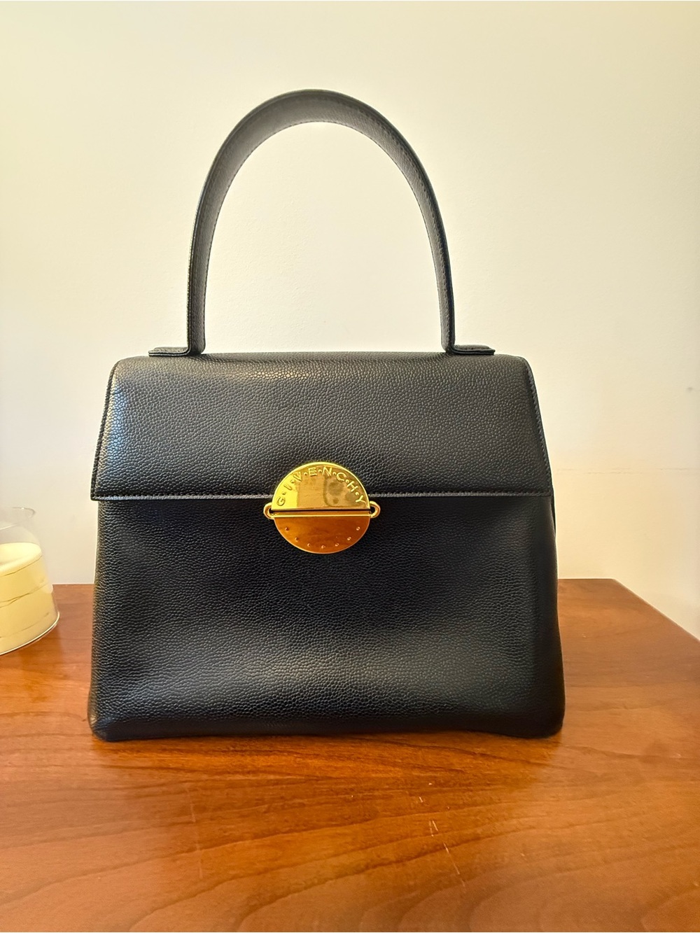 Givenchy Vintage Black Leather Top-handle bag
